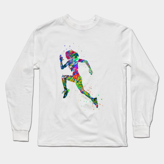 Running woman Long Sleeve T-Shirt by RosaliArt